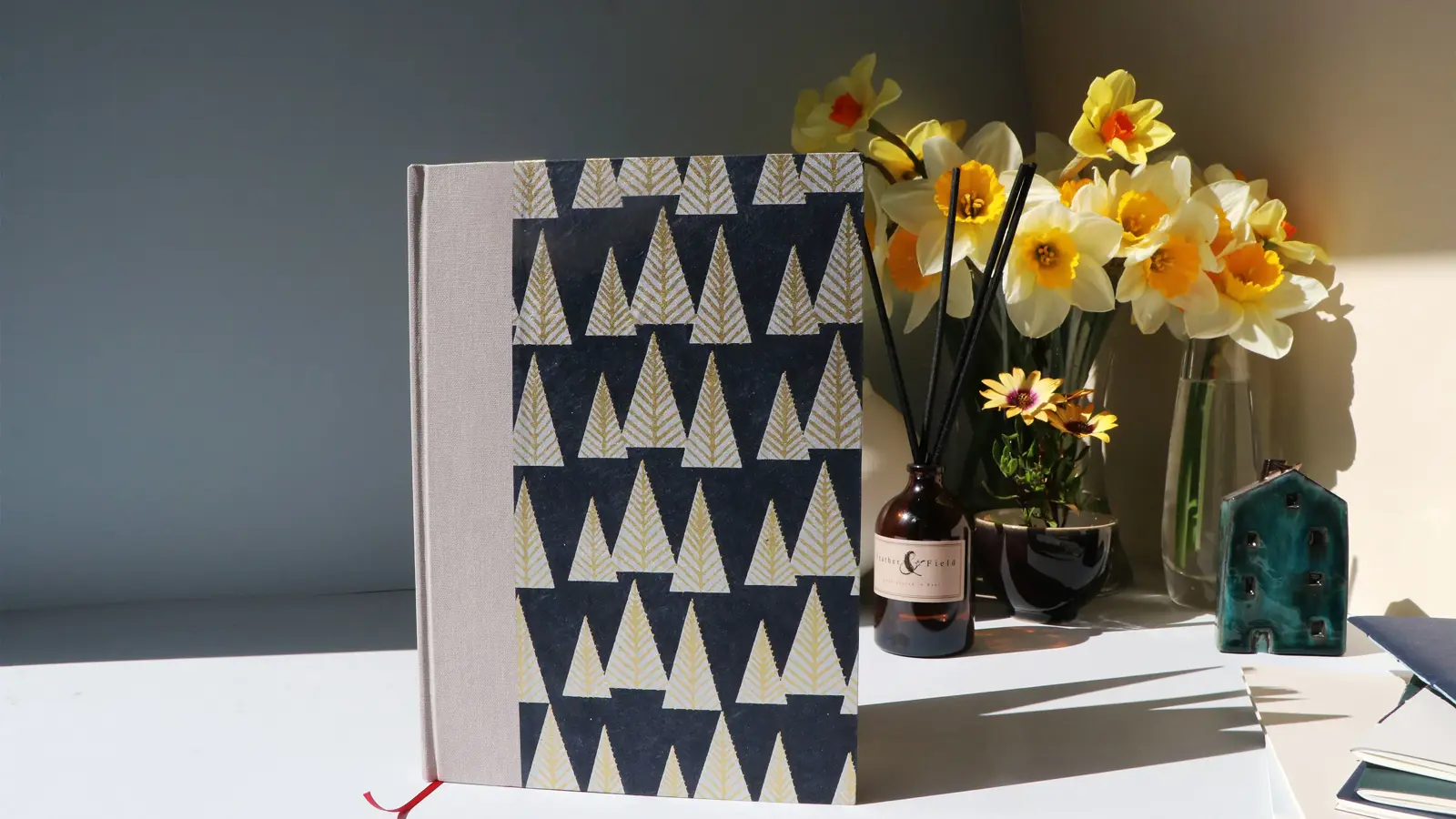 Black, gold and silver trees notebook