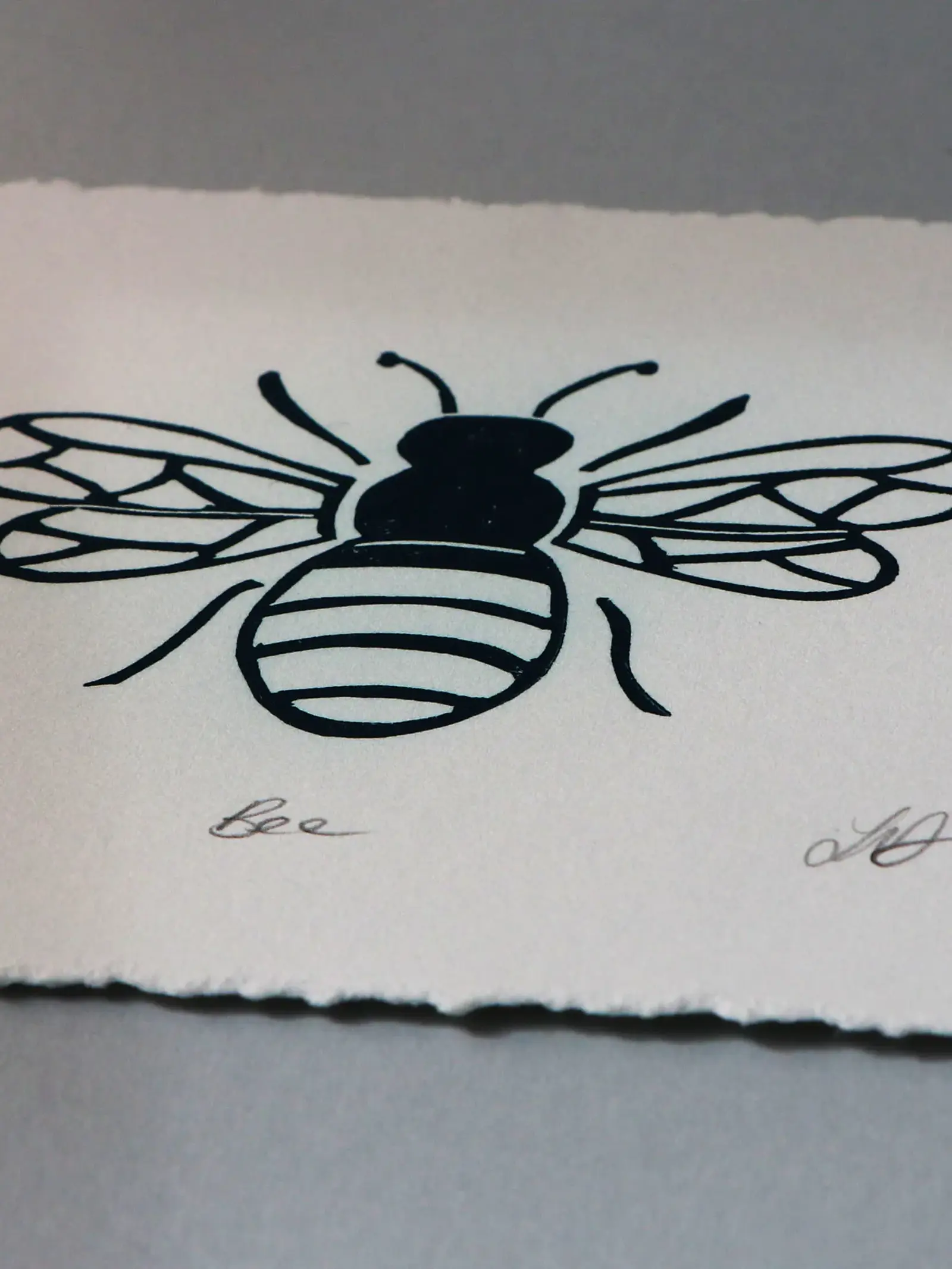 teal white bee print