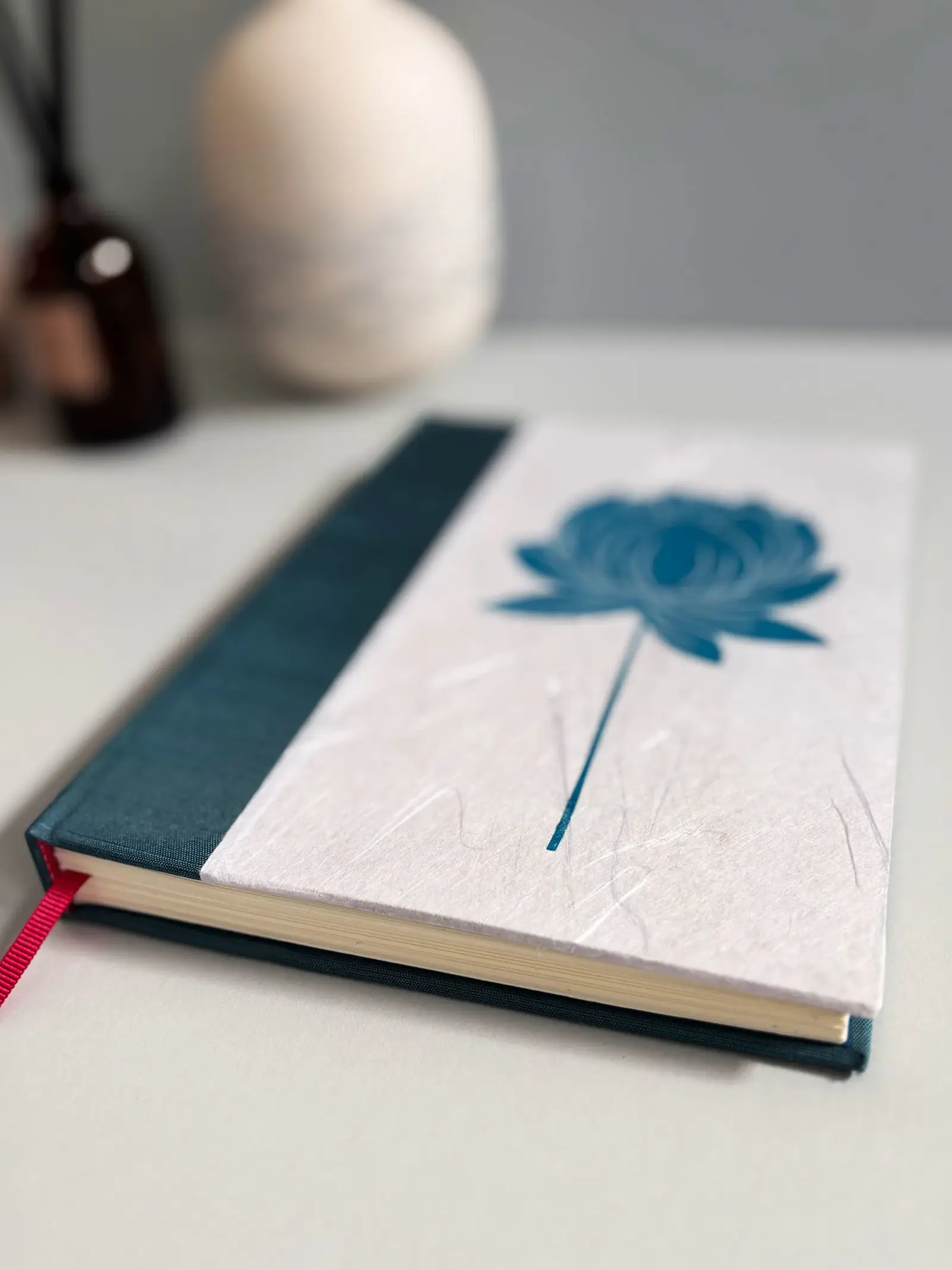 handprinted lotus notebook