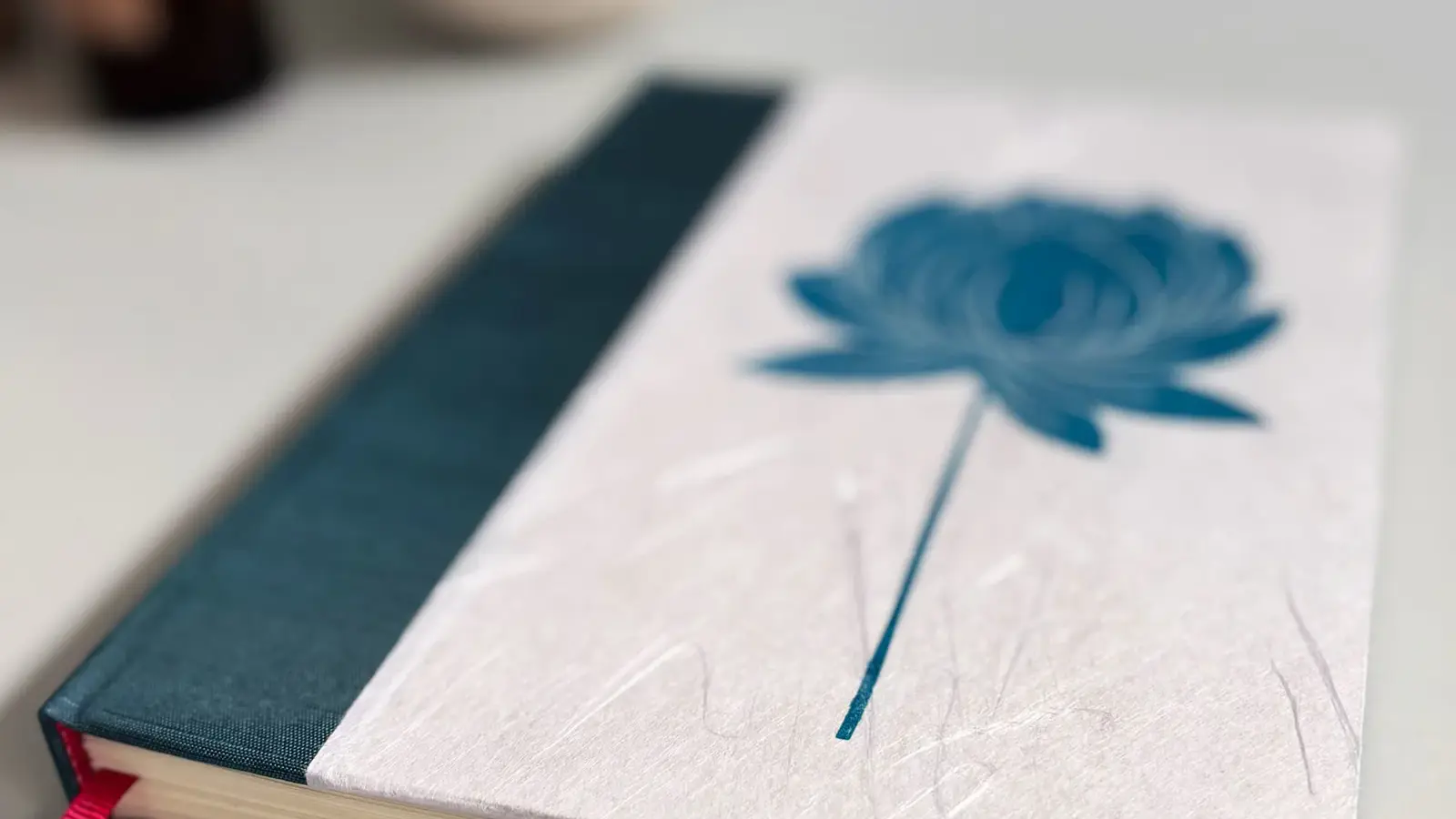 Handprinted lotus notebook