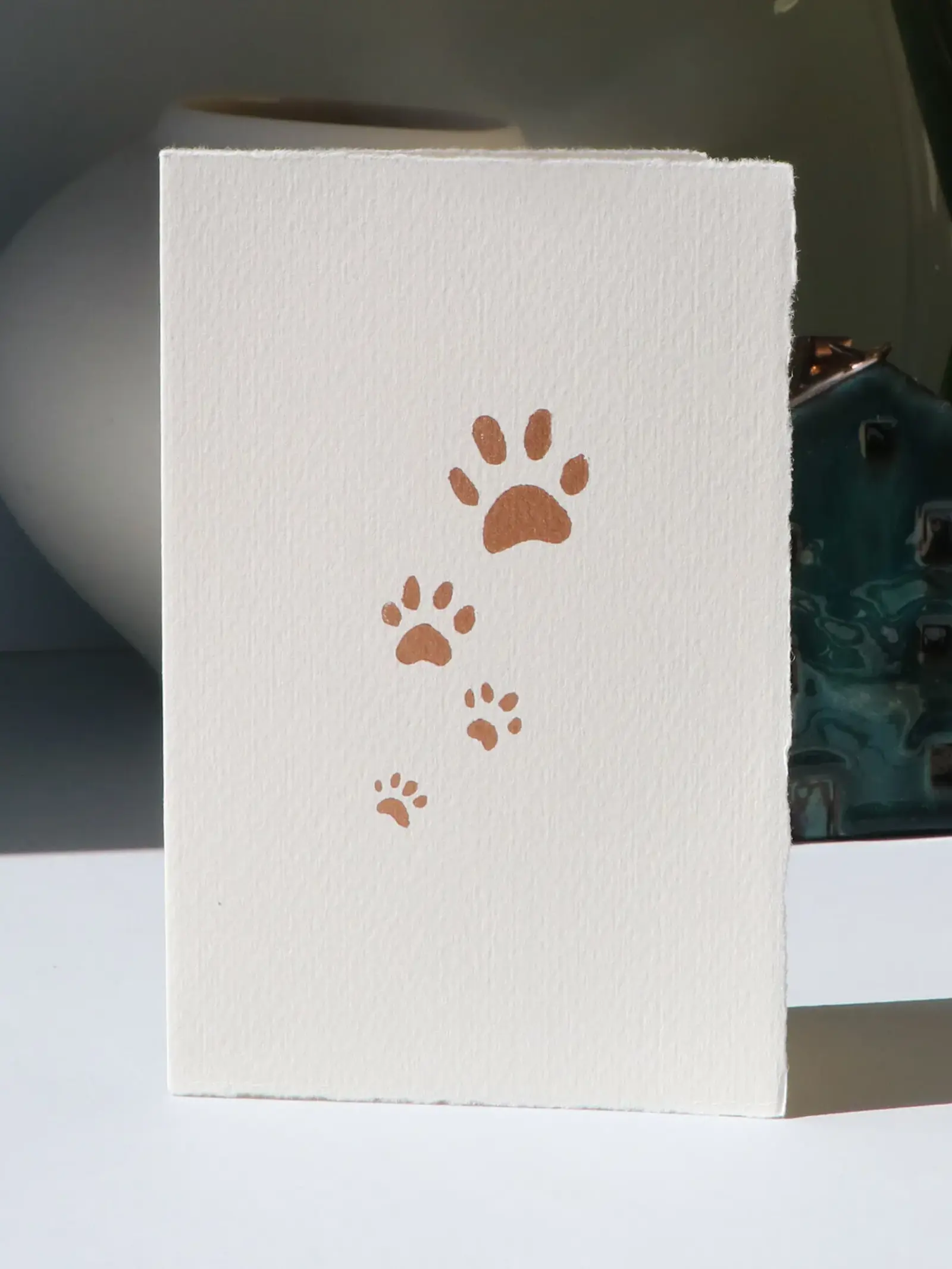 paw print copper card