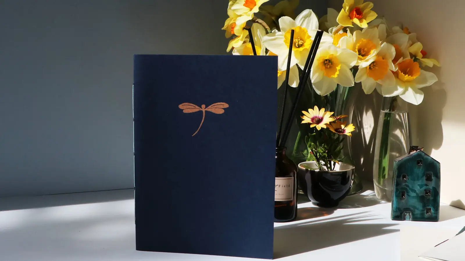 dragonfly exercise book blue