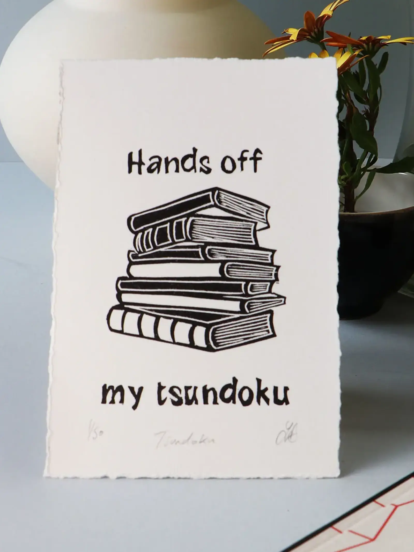 hands off my tsundoku black print